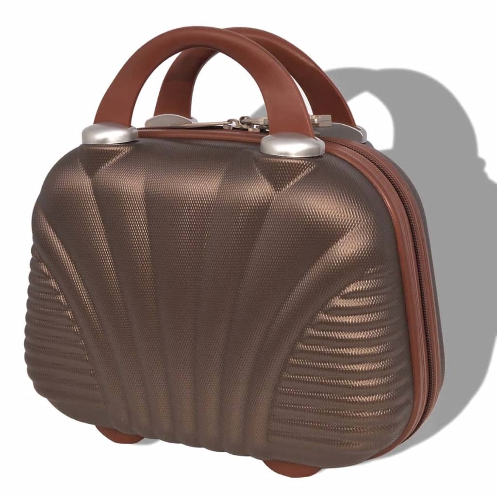 hardcase trolleysæt fire dele kaffefarvet