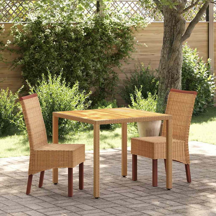 spisebordsstole 2 stk. naturligt rattan brun