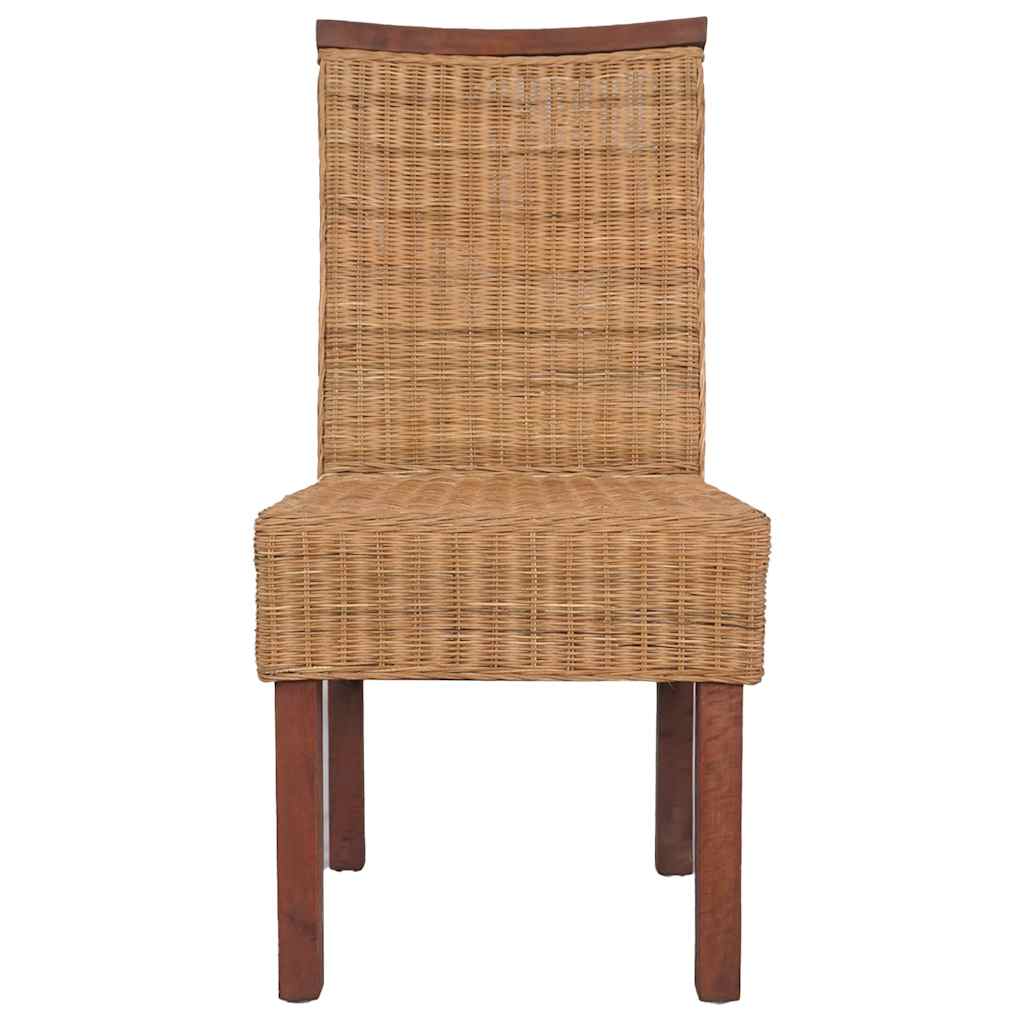 spisebordsstole 2 stk. naturligt rattan brun