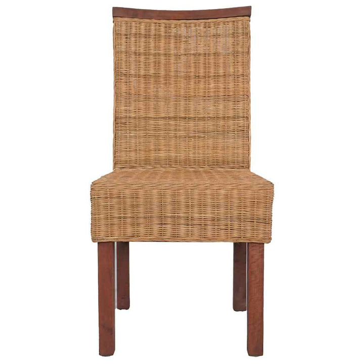 spisebordsstole 2 stk. naturligt rattan brun