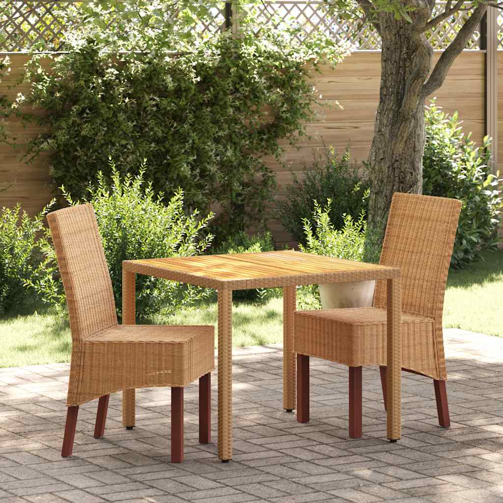 spisebordsstole 2 stk. naturligt rattan brun
