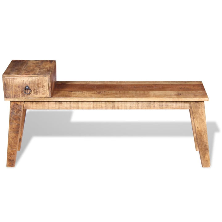 bænk med skuffe 120x36x60 cm massivt mangotræ