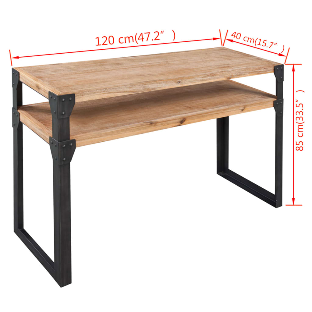 konsolbord massivt akacietræ 120x40x85 cm