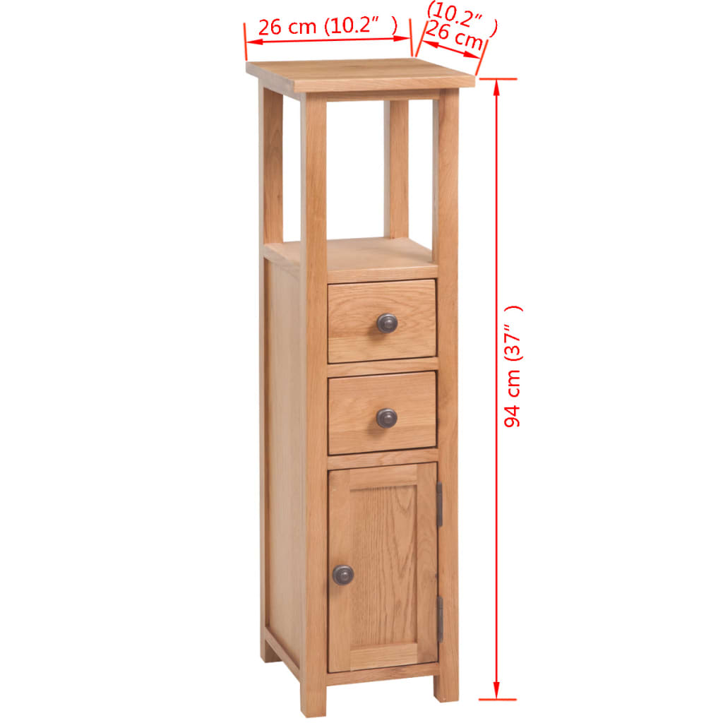 hjørneskab 26 x 26 x 94 cm massivt egetræ
