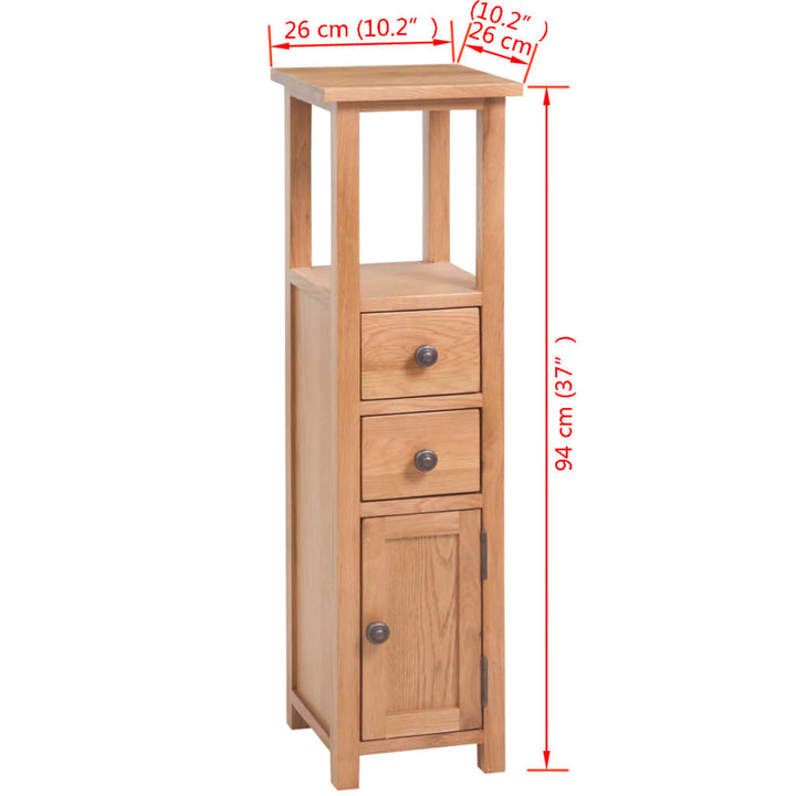 hjørneskab 26 x 26 x 94 cm massivt egetræ