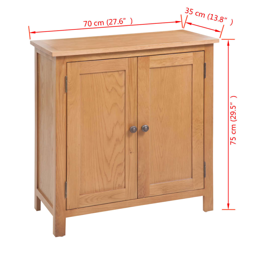 skænk 70 x 35 x 75 cm massivt egetræ