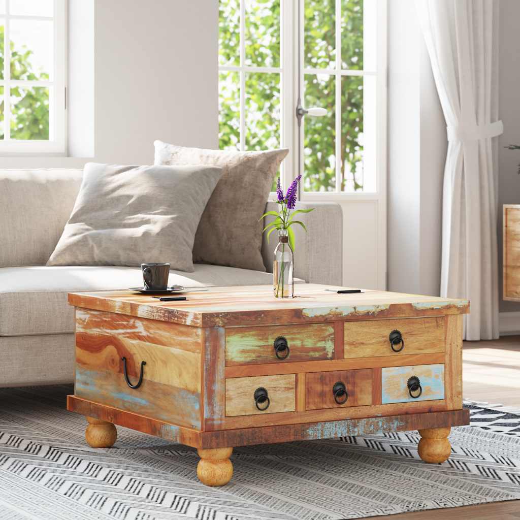 sofabord 70x70x38 cm genbrugstræ