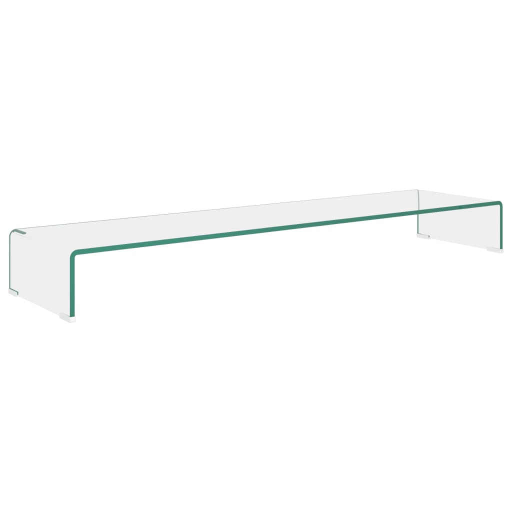 TV-stander/monitorstand klart glas 120x30x13 cm