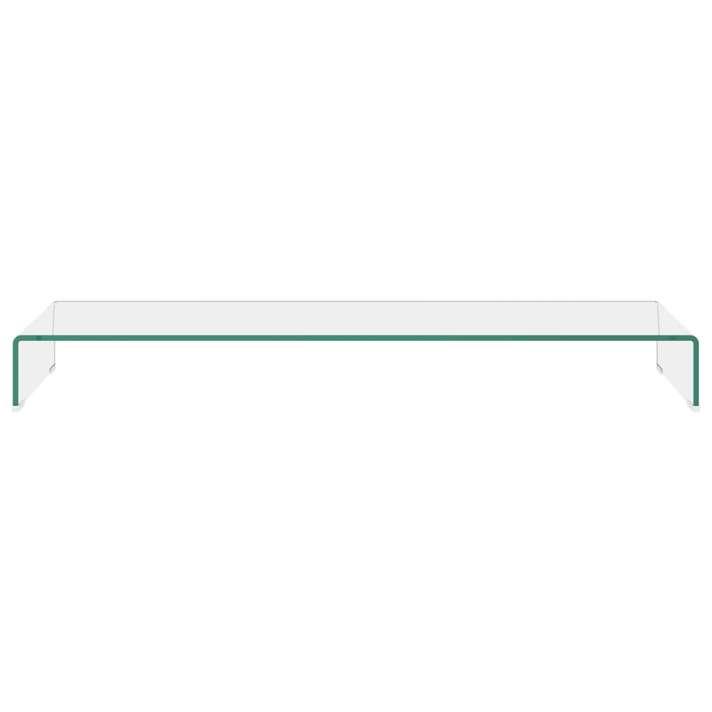 TV-stander/monitorstand klart glas 120x30x13 cm