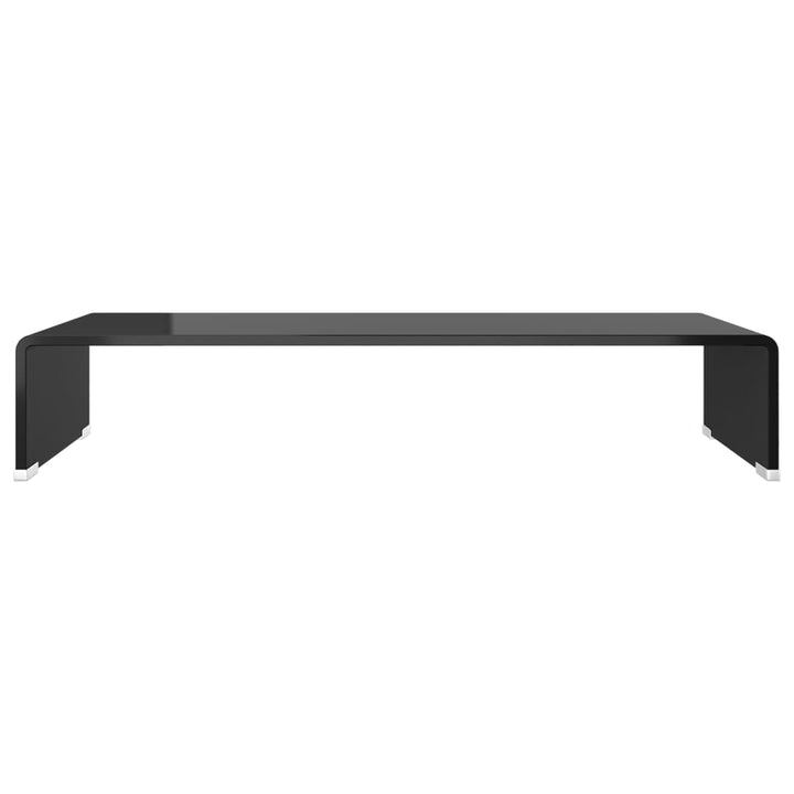 TV-stander/monitorstand sort glas 70x30x13 cm