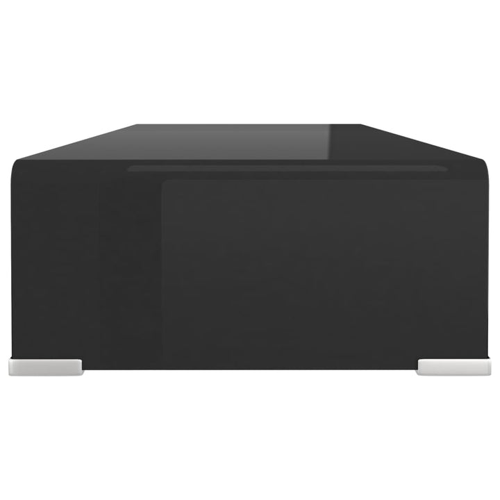 TV-stander/monitorstand sort glas 70x30x13 cm
