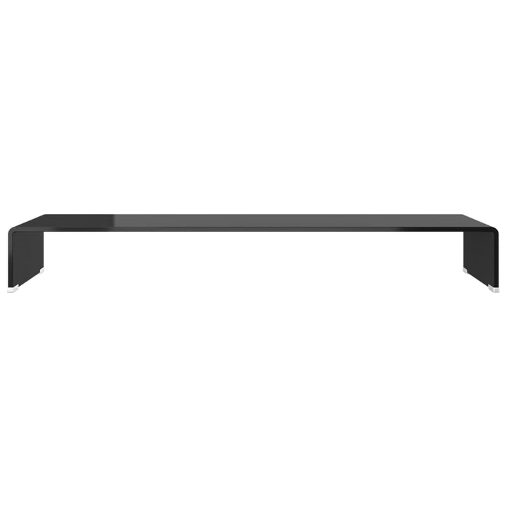 TV-stander/monitorstand sort glas 100x30x13 cm