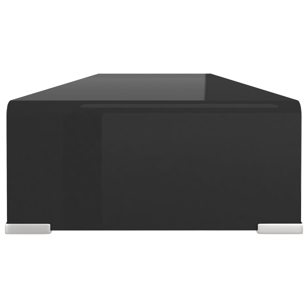 TV-stander/monitorstand sort glas 100x30x13 cm