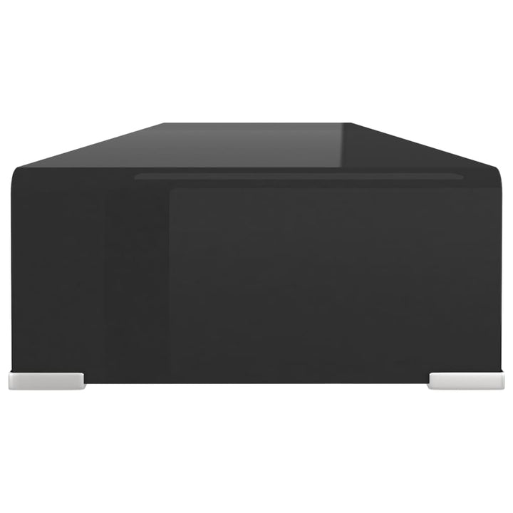 TV-stander/monitorstand sort glas 100x30x13 cm