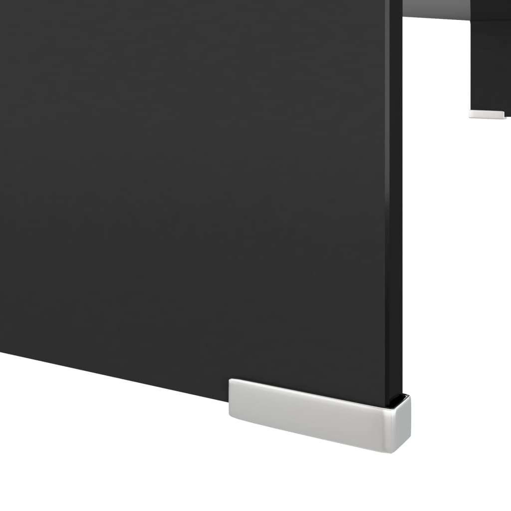 TV-stander/monitorstand sort glas 100x30x13 cm