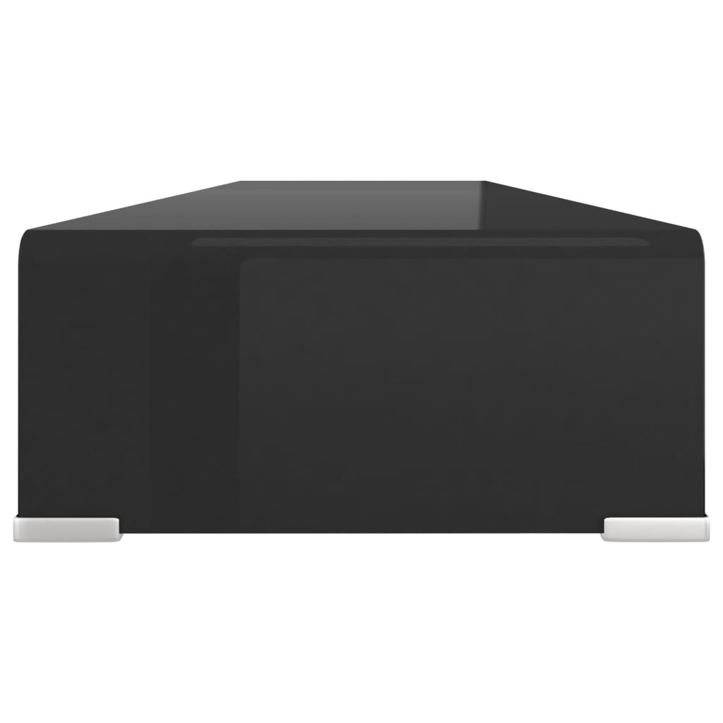 TV-stander/monitorstand sort glas 110x30x13 cm