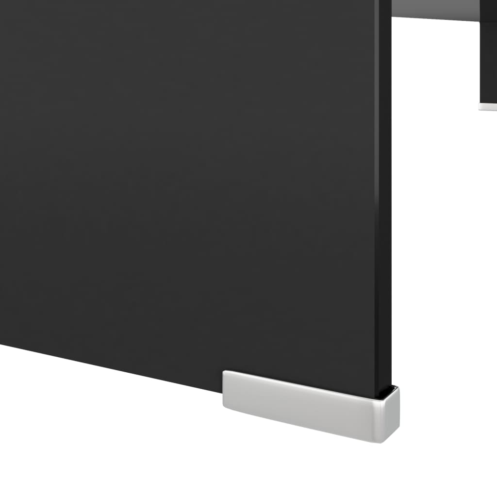 TV-stander/monitorstand sort glas 110x30x13 cm