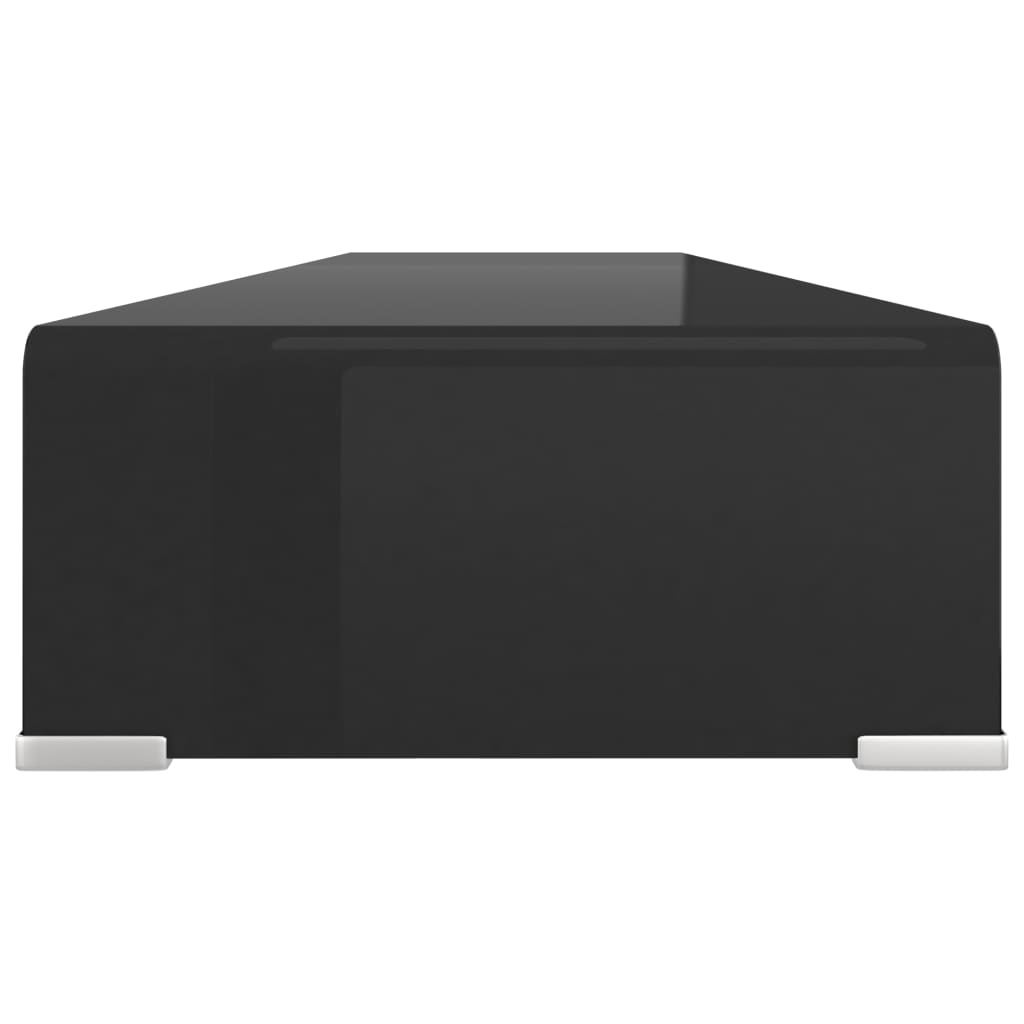 TV-stander/monitorstand sort glas 120x30x13 cm