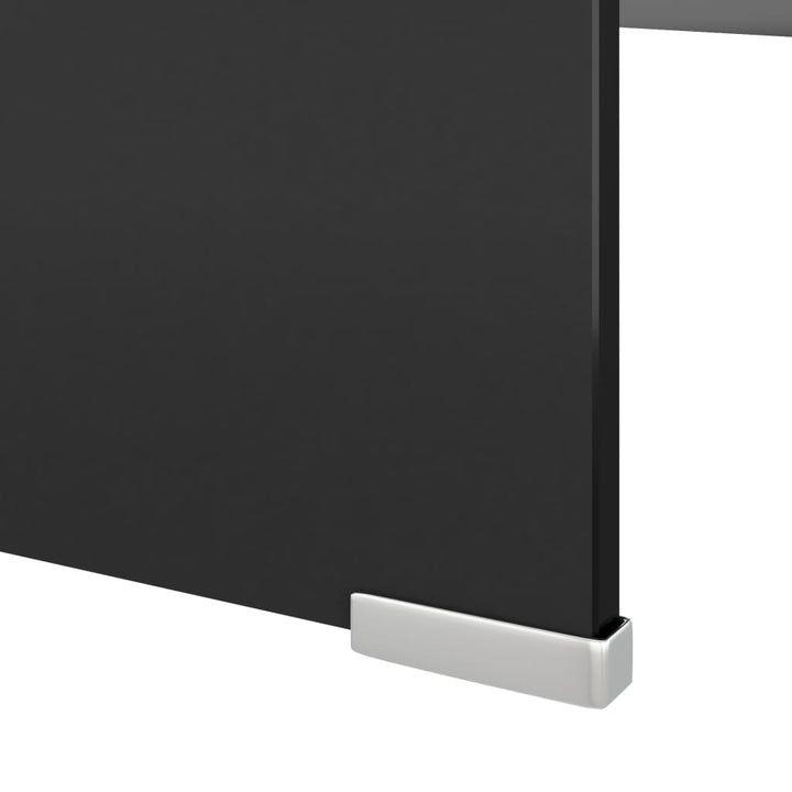TV-stander/monitorstand sort glas 120x30x13 cm