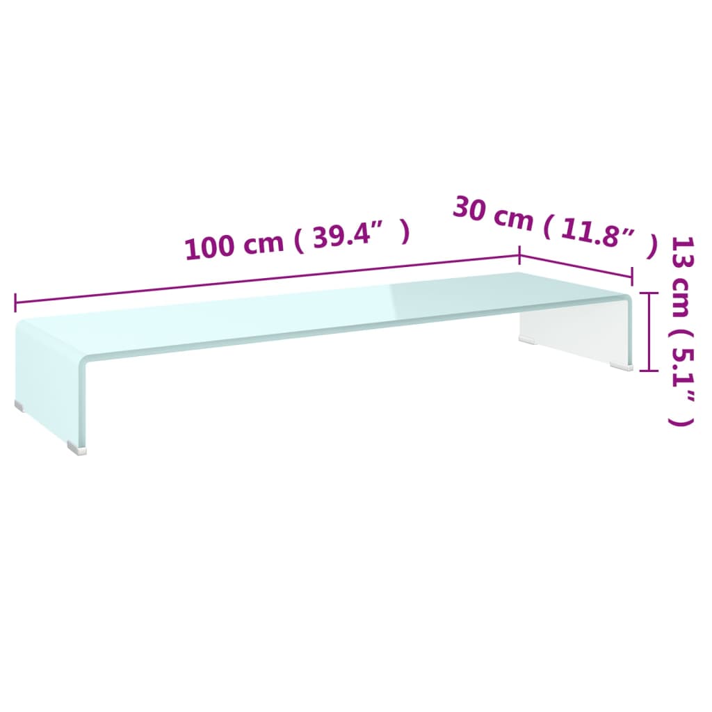 tv-stativ/skærmforhøjer 100x30x13 cm glas grøn