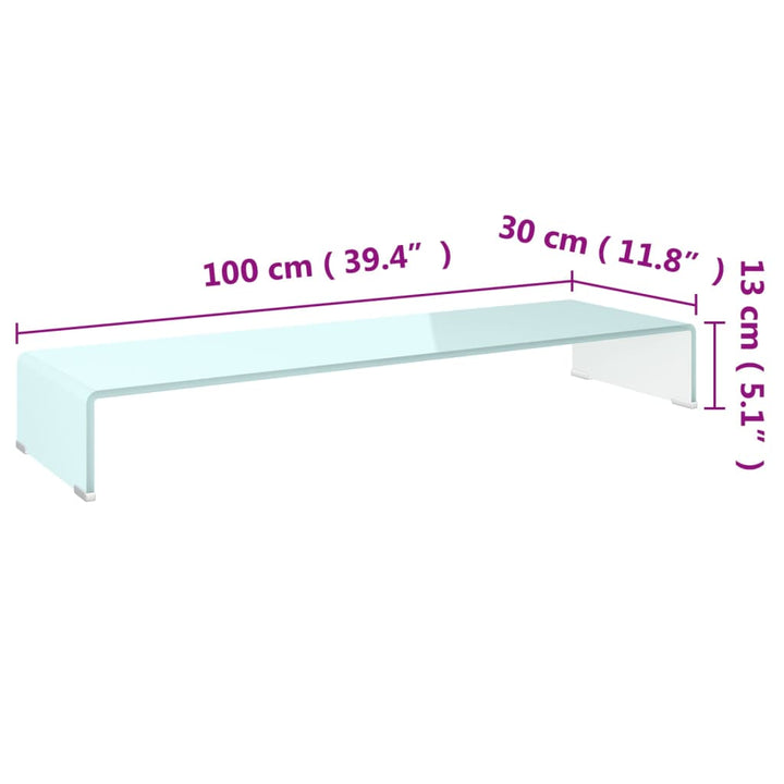 tv-stativ/skærmforhøjer 100x30x13 cm glas grøn