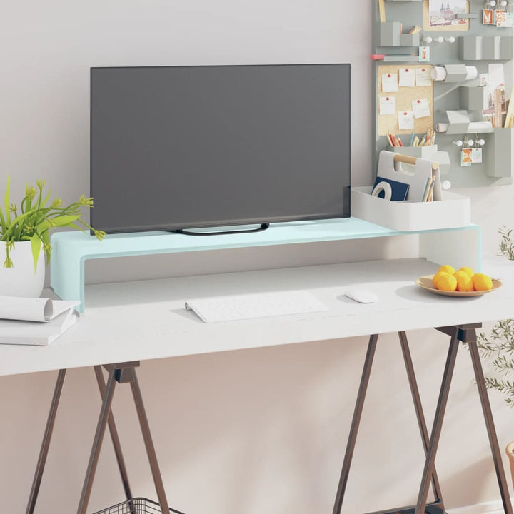 tv-stativ/skærmforhøjer 100x30x13 cm glas grøn