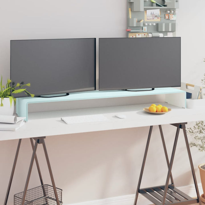 tv-stativ/skærmforhøjer 120x30x13 cm glas grøn