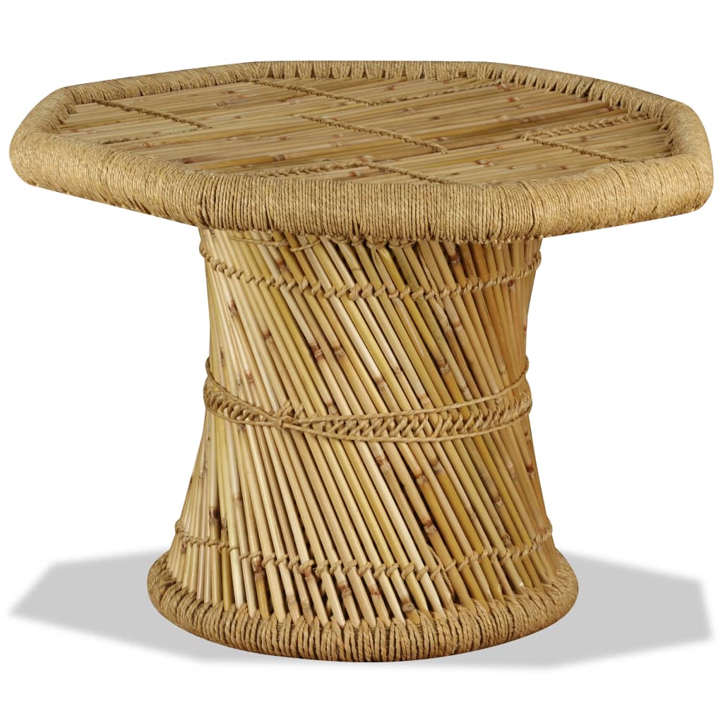 sofabord 60x60x45 cm ottekantet bambus