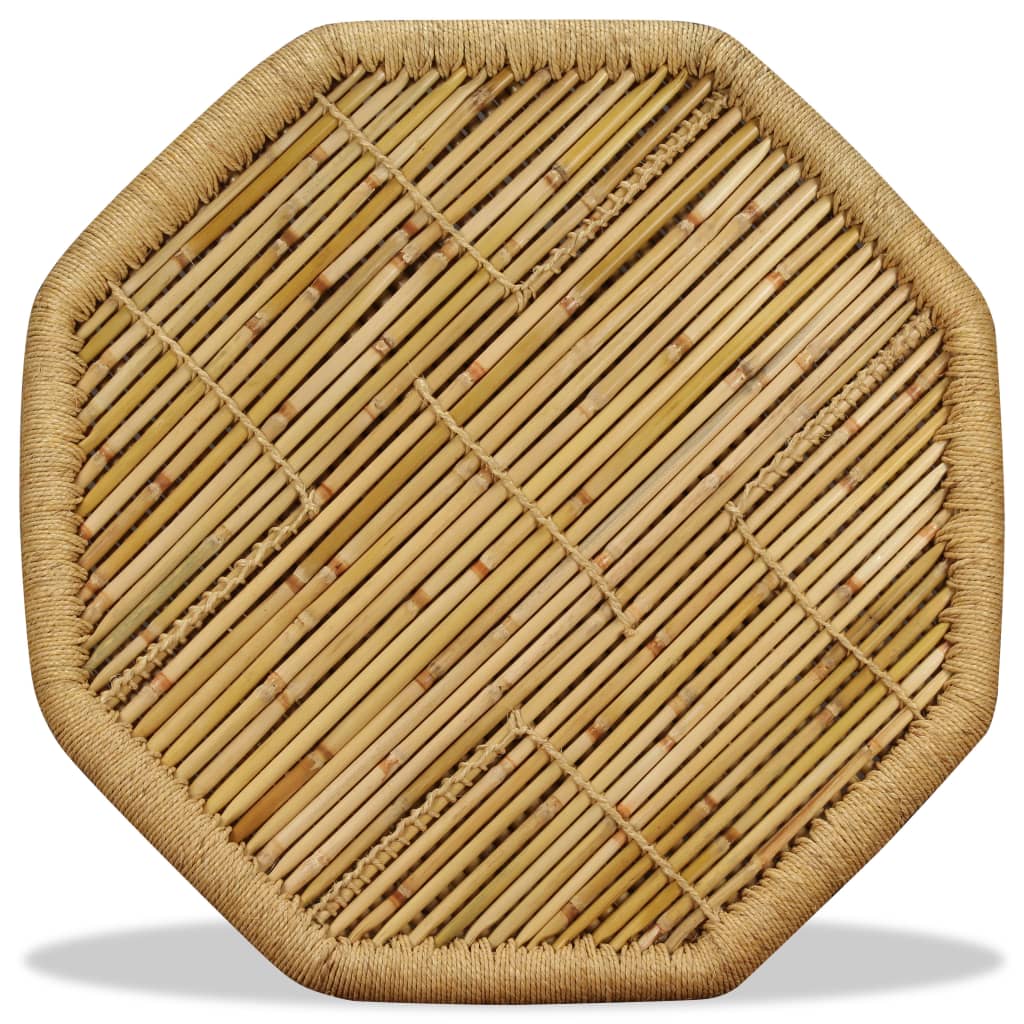 sofabord 60x60x45 cm ottekantet bambus