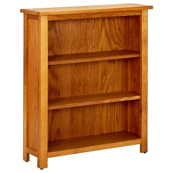 bogreol i 3 niveauer 70x22,5x82 cm massivt egetræ