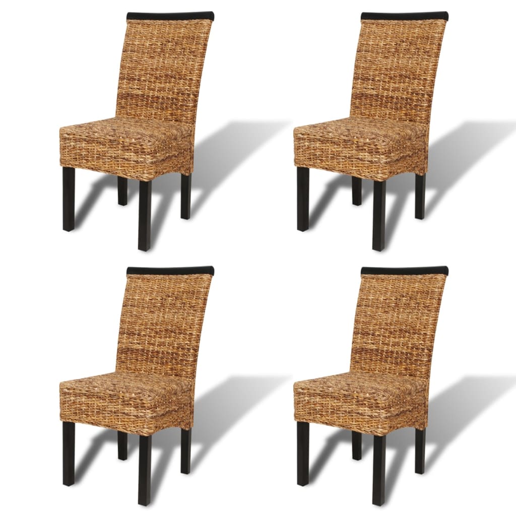 spisebordsstole 4 stk. abaca og massivt mangotræ