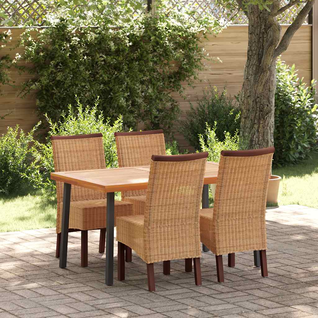 spisebordsstole 4 stk. naturlig rattan brun