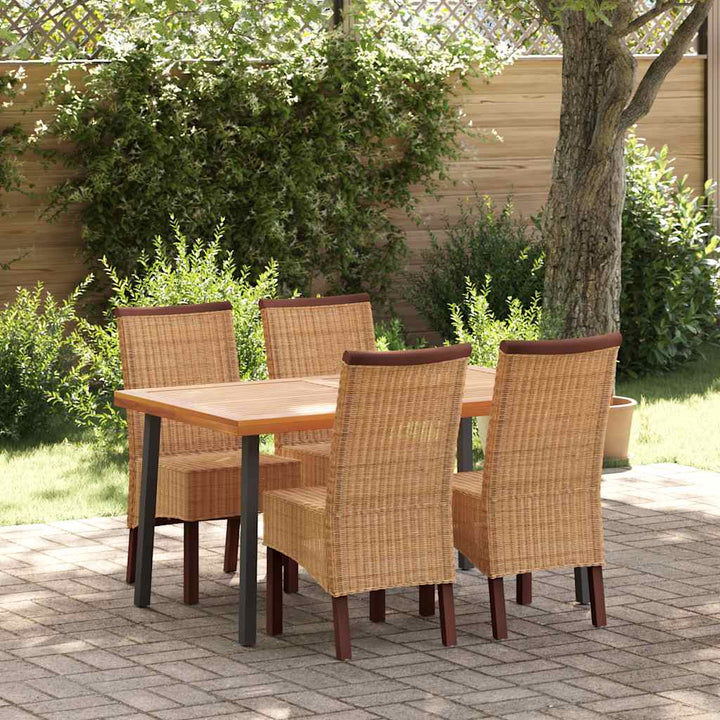 spisebordsstole 4 stk. naturlig rattan brun