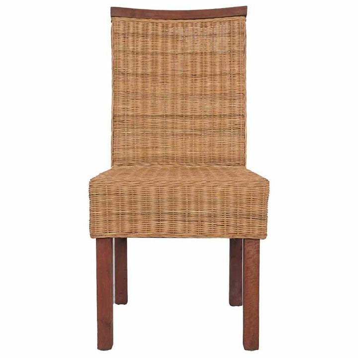spisebordsstole 4 stk. naturlig rattan brun