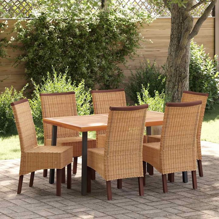spisebordsstole 6 stk. naturligt rattan brun