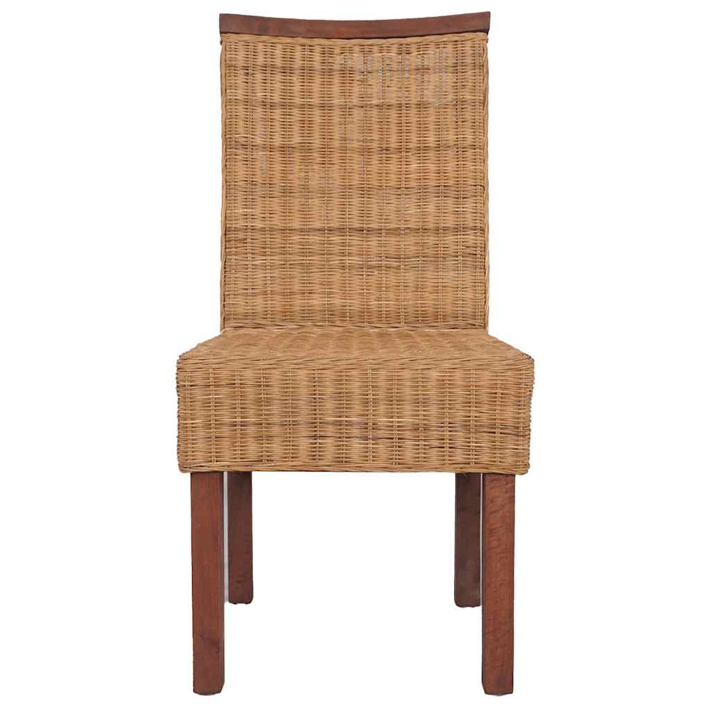 spisebordsstole 6 stk. naturligt rattan brun