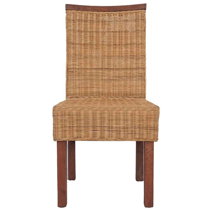 spisebordsstole 6 stk. naturligt rattan brun