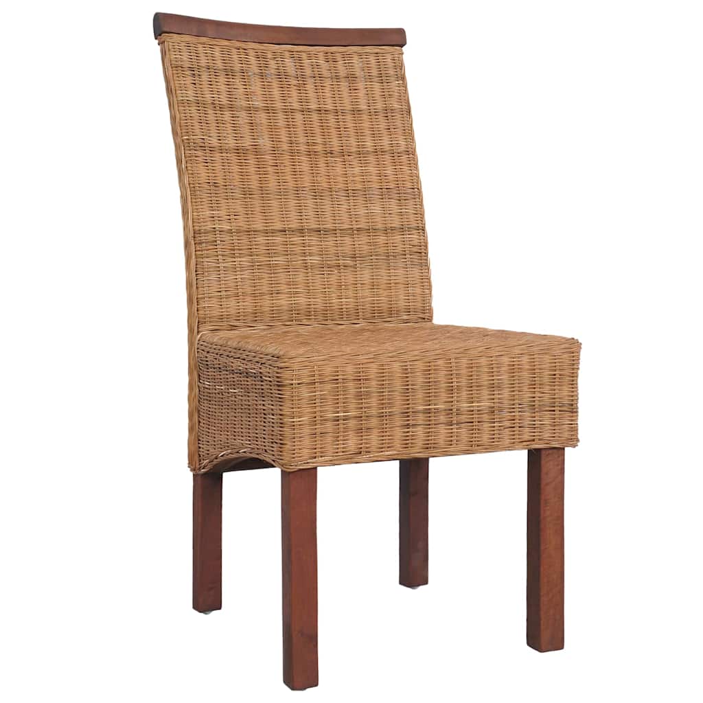 spisebordsstole 6 stk. naturligt rattan brun