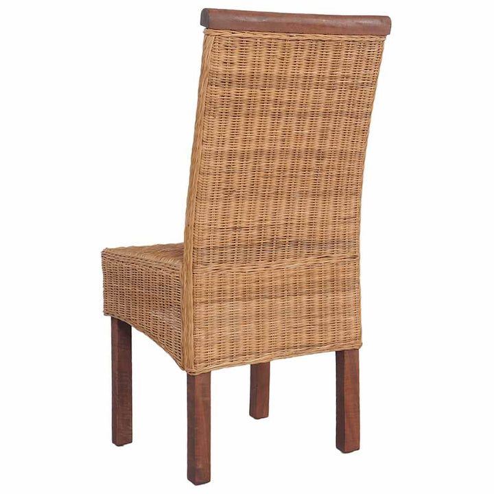 spisebordsstole 6 stk. naturligt rattan brun