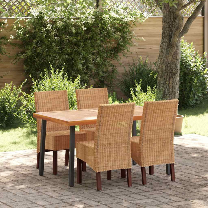 spisebordsstole 4 stk. naturlig rattan brun