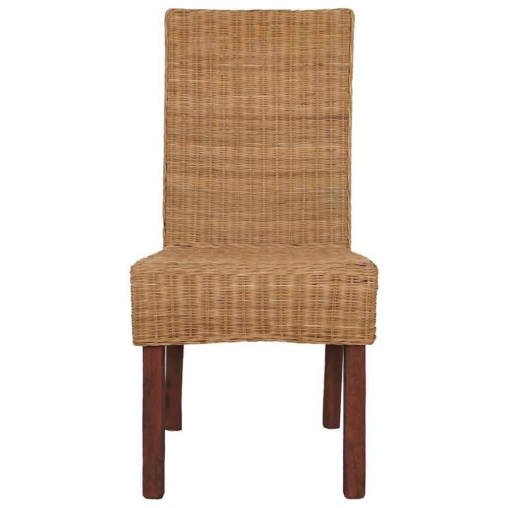 spisebordsstole 6 stk. naturligt rattan brun