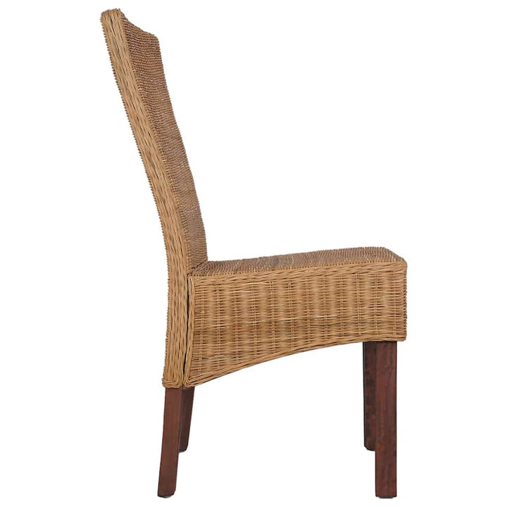spisebordsstole 6 stk. naturligt rattan brun