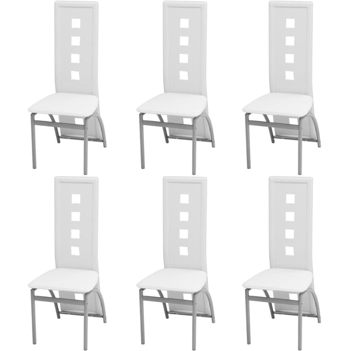 spisebordsstole 6 stk. kunstlæder hvid