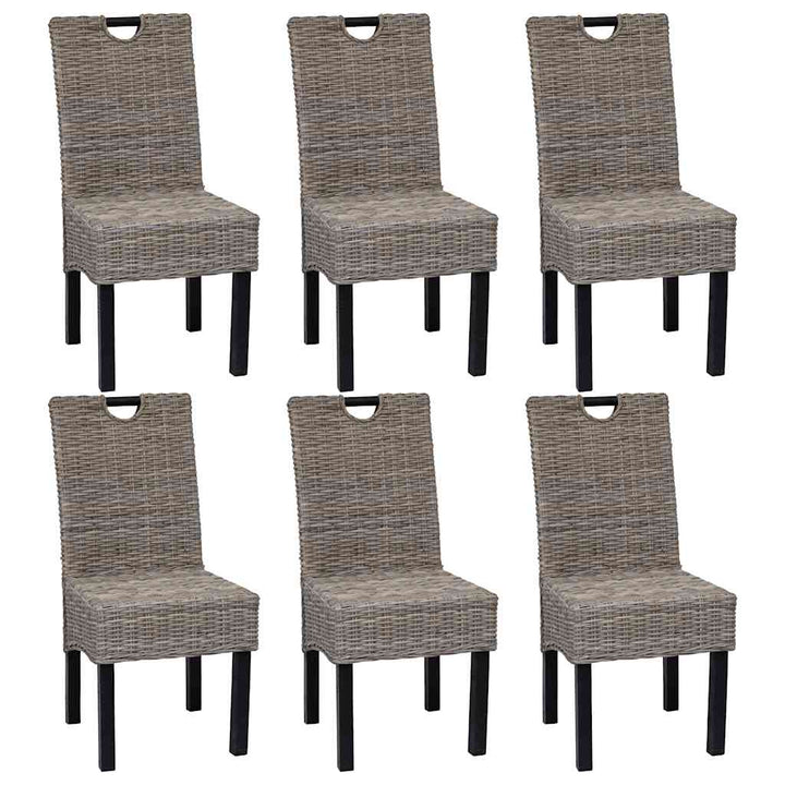 spisebordsstole 6 stk. Kubu-rattan mangotræ