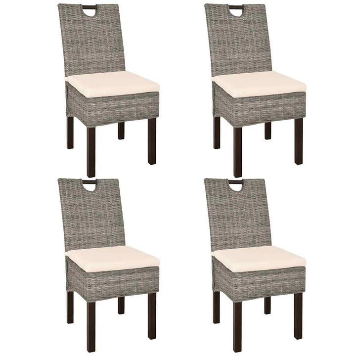 spisebordsstole 4 stk. Kubu-rattan mangotræ
