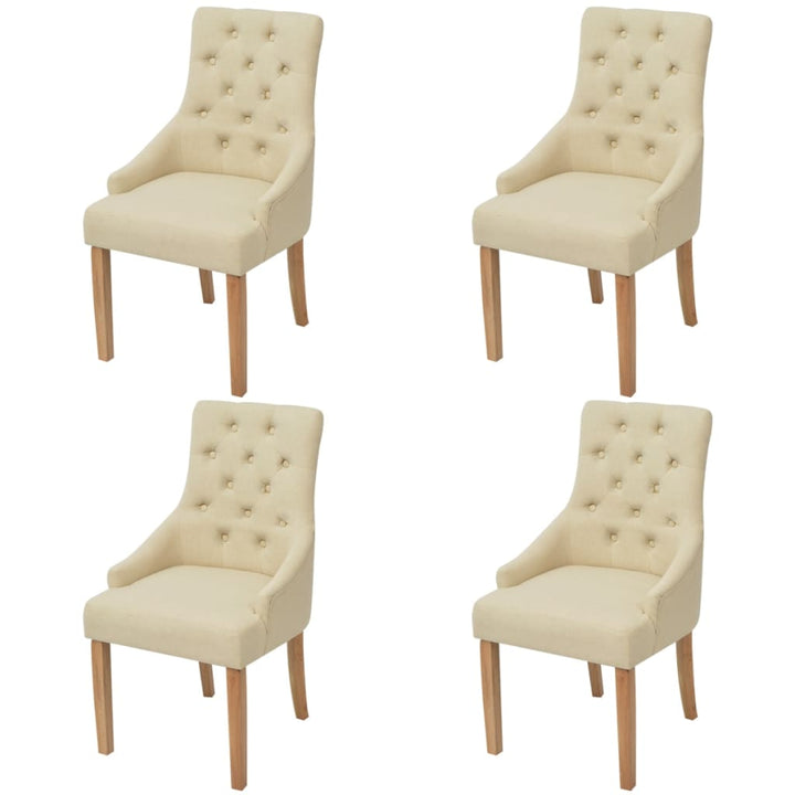 spisebordsstole 4 stk. stof cremefarvet