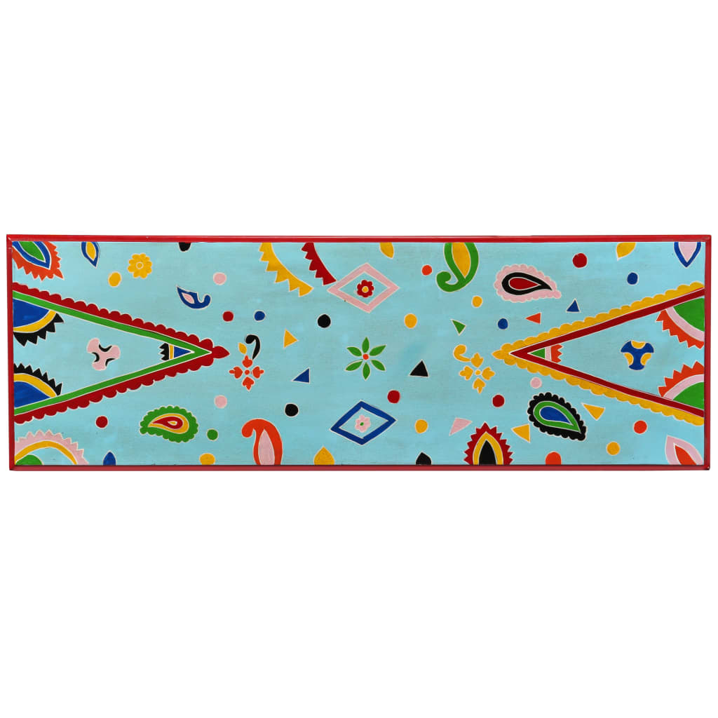 konsolbord i massivt mangotræ blå håndmalet