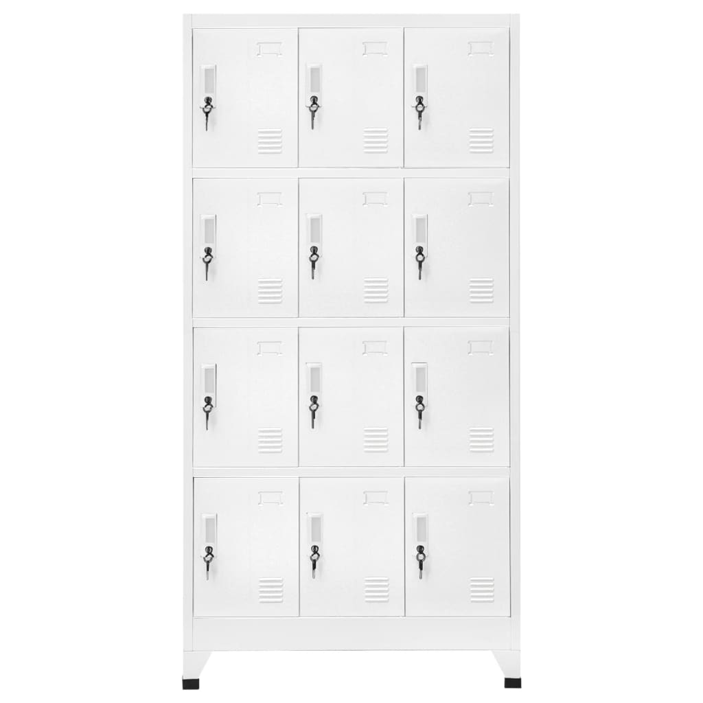 lockerskab med 12 rum 90x45x180 cm