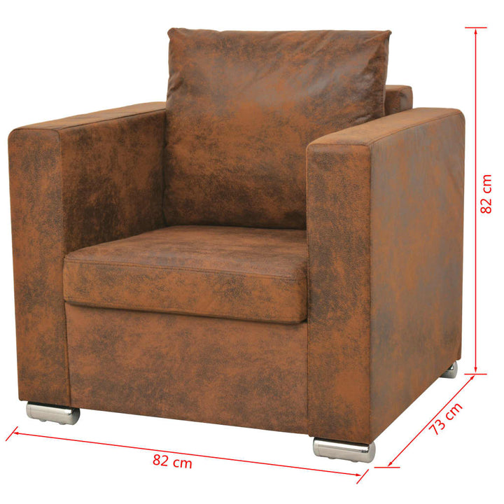 lænestol brun 82x73x82 cm kunstlæder