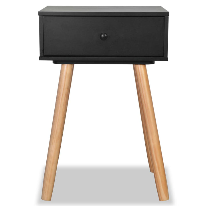 sengebord 2 stk. massivt fyrretræ 40 x 30 x 61 cm sort